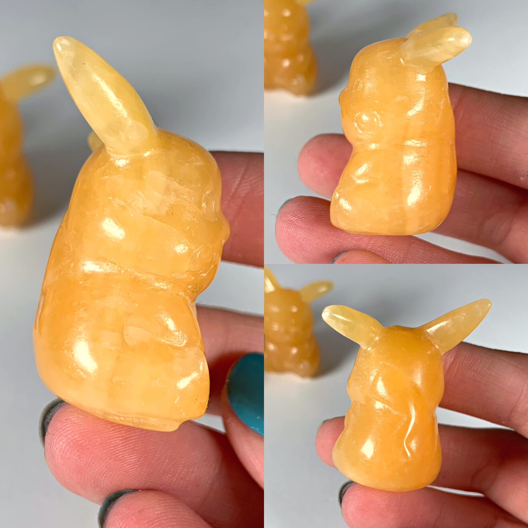 Yellow Jade Pikachu Crystal Carving MagiCandleSOS 